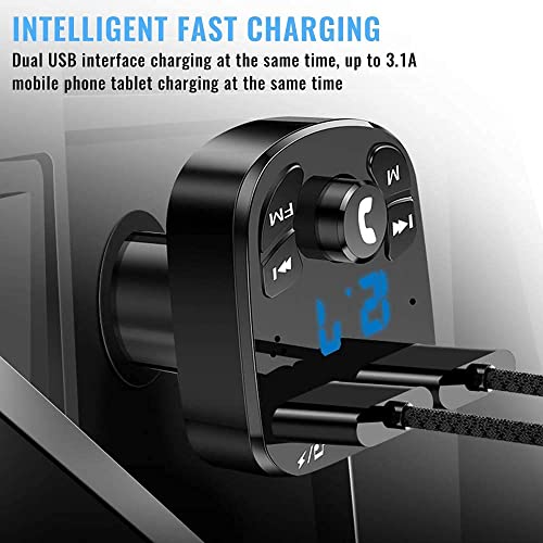 image for Fxvhojq Car Bluetooth FM Transmitter, MP3 Player Transmitter 5.0 Wirel