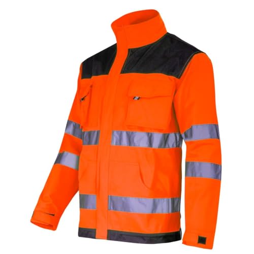 Andromeda Lahti PRO Veste polaire haute visibilité, orange et noir, taille XL, CE, Lahti, haute visibilité, double couture, pochette pour téléphone portable