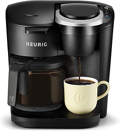 Ke-urig K-Duo Essentials Coffee Maker, with Single Serve K-Cup Pod and 12 Cup Carafe Brewer, Black
