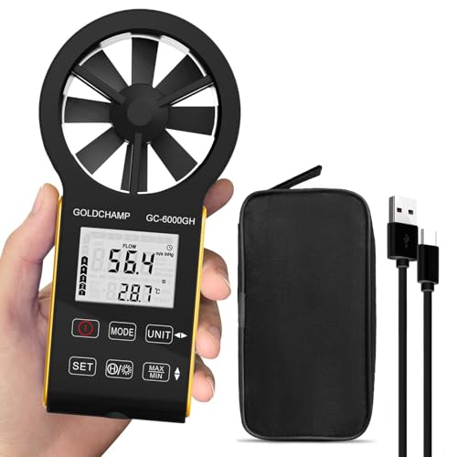 Digitales Anemometer, CFM wiederaufladbar und wasserdicht, Anemometer misst Windgeschwindigkeit (0,3 ~ 30 m/s), Luftvolumen (0-999900 ft3/min) mit Touchscreen, Hintergrundbeleuchtungsdisplay für HVAC Digitales Anemometer, CFM wiederaufladbar und wasserdicht, Anemometer misst Windgeschwindigkeit (0,3 ~ 30 m/s), Luftvolumen (0-999900 ft3/min) mit Touchscreen, Hintergrundbeleuchtungsdisplay für HVAC