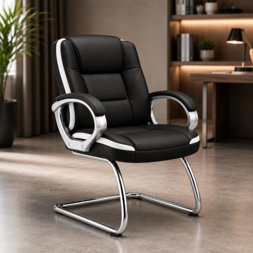 Image of Oakcraft Premium Ergonomic Office Chair - Adjustable Swivel Desk Chair with Lumbar Support & PU Leather Upholstery