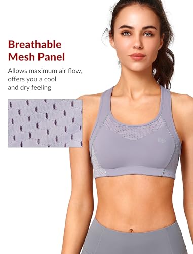 Image of Yvette Sports Bras for Women High Impact Support Racerback Sports Bra Plus Size No Underwire for Running Workout