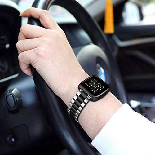Pulseira de metal Fintie para Fitbit Versa 2, Versa, Versa Lite Edition, pulseira de aço inoxidável