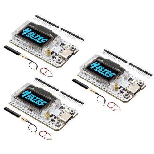 AYWHP 3 PCS ESP32-LoRa-V3 Development Board LoRa V3 Meshtastic WiFi ESP32-LoRa V3 WiFi Bluetooth Dual Core SX1262 CP2102 Chip with 0.96 OLED Display and Antenna for Meshtastic Arduino