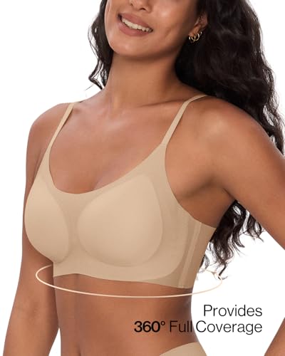 Women's Adjustable String Bralette, Wireless Seamless Vest Bras Adjustable Spaghetti Straps Camisole Bra2