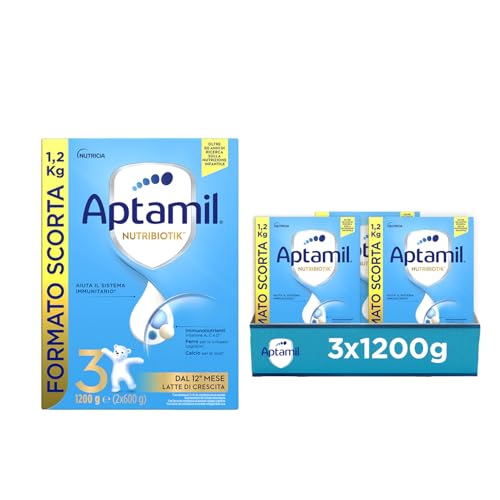 APTAMIL 3 - Latte in Polvere per Bambini dal 12° mese - 3600 grammi (3 confezioni da 1200g)