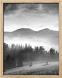 SIGNWIN Poster Black & White Misty Mountain Range Forest Trees Floral Botanical Photography Modern Art Farmhouse/Country Minimalism Multicolor Nature Wilderness for Bedroom - 8'x10'