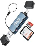 【Vielseitiger SD-Kartenleser】Dieser SD-Kartenleser verfügt über USB 3.0 und USB-C Dual-Anschlüsse, die für Computer und Mobiltelefone geeignet sind, um die Datenübertragung zu beschleunigen. Er ist eine All-in-One-Lösung und kompatibel mit verschiedenen Kartentypen wie SD, Micro SD, SDXC, SDHC, MMC, RS-MMC und UHS-I.