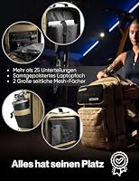 RUGSAK ALPHA | Taktischer Rucksack [20-45L] Wasserdicht & EXTREM Robust | Militär Survival Backpack | für Outdoor Arbeit Wandern Camping und Gym | Molle Reiserucksack Herren & Damen (Desert Sand) – Ansicht 5