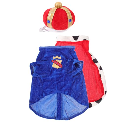 Disfraz para perro con corona y capa, talla L