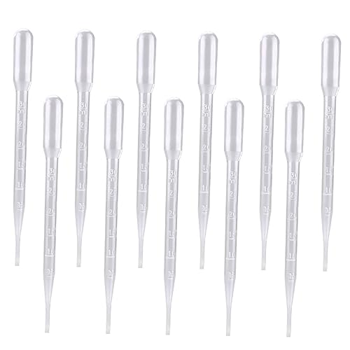 HEALLILY Pipettes Droppers for Plant 200pcs Plastic Graduated Droppers (3ml Disposable Essential Oils Lab Use)