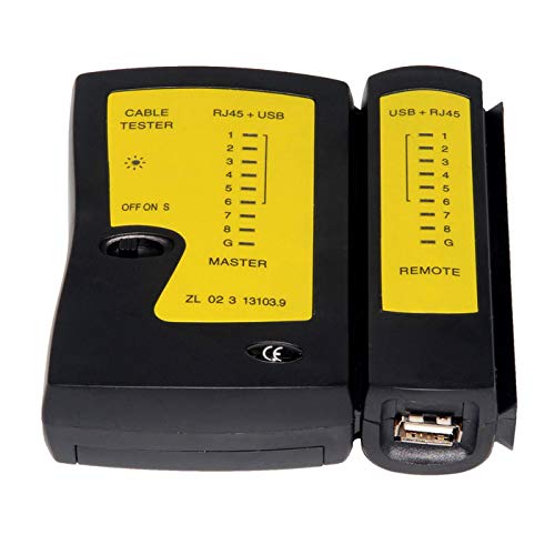 Heavy Duty Yellow Black Testing A RJ11, RJ45, CAT5 LAN with USB Cable Network Phone Cable Tester Professional Tool for Networking (B07QHFTQQD) Amazon Price History, Amazon Price Tracker