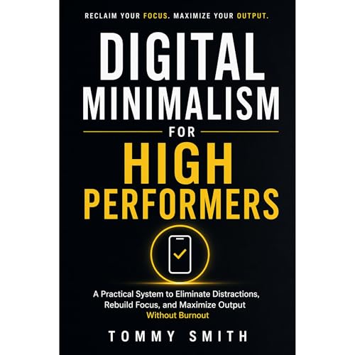 Digital Minimalism for High Performers Audiolibro Por Tommy Smith arte de portada