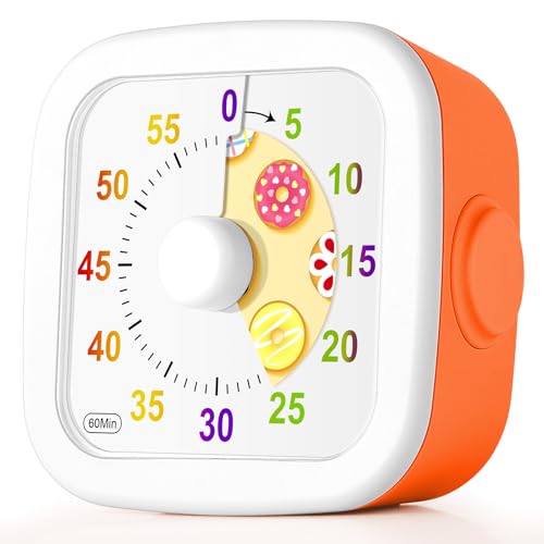 HOTUT Temporizador Visual,60 Minutos Temporizador de Cuenta Regresiva,Herramienta de Gestión del Tiempo para Niños y Adultos,con Estuche de Protección para Aaula,Cocina,Rosquilla