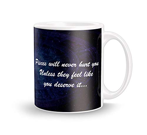 Image of Pisces Zodiac Printed Ceramic White Coffee /Tea Mug.