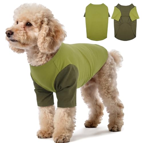 IKIPUKO Paquete de 2 camisetas para perros extragrandes, transpirables, ligeras y duraderas, ropa duradera que absorbe la humedad para beagle, bullmastiff, dormir calurosos días de verano, actividades