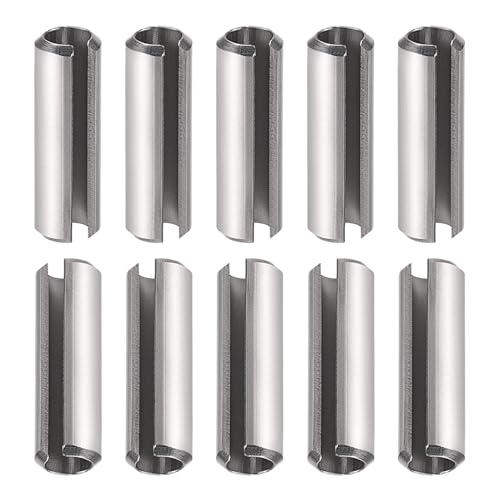 DTGN M6 x 30mm(DxL) Asolato Molla Perno - 10pz - Buono per Casa Macchina Fissaggio - 304 Inossidabile Acciaio Molla Perno Tensione Rullo Perno - Argento