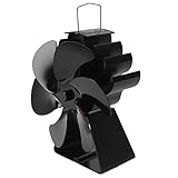 Xiuganpo Wärmebetriebener Kaminofenventilator, Hochtemperaturbeständig, 6 Flügel, Leise, für Holzscheite, Kamin, Einfach zu Bedienen für den Heimgebrauch