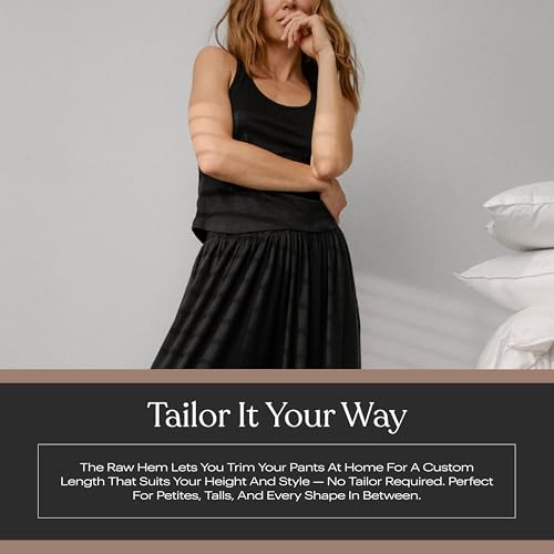 Image of Lunya Organic Pima Wide Leg Cotton Pants for Women - Organic Cotton Palazzo Pants - High Rise Wide Waistband