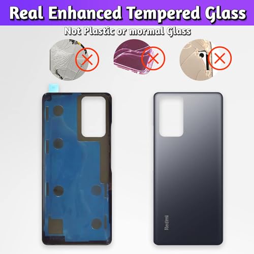 LUVSS Back Glass Cover Replacement Compitable for Xiaomi Redmi Note 10 Pro Rear Cover + Repair Manual DIY Tools Kit (Blue) - Image 2