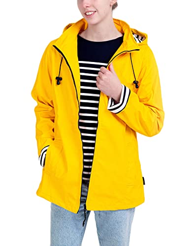 Breizh Ocean - Ciré Femme Imperméable, du XS au 4XL, Création Française ERQUY - Coupe Vent avec Coupe Ajustée et Intérieur Rayé Style Marinière - Manteau Femme
