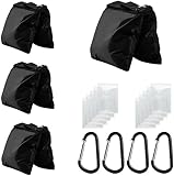 Jiang&Rong 4 Stück sandbags, sandsäcke zum beschweren, Sandsack für Stativ, Hintergrundgestell, Pavillon, Sandsack-Fitness, Terrasse, Angelstuhl, Picknicktisch – Schwarz