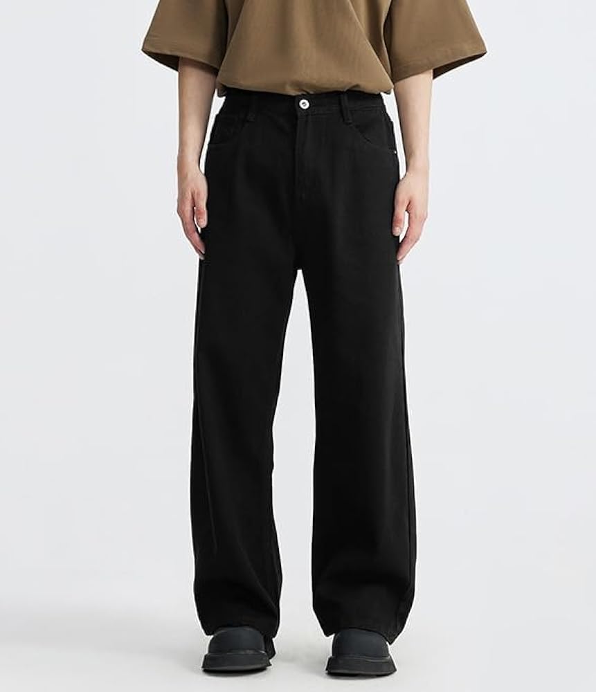 パンツ y2k wide denim black unisex Amazon.com: Y2k Baggy Jeans Mens Denim Jeans Wide Leg Pants