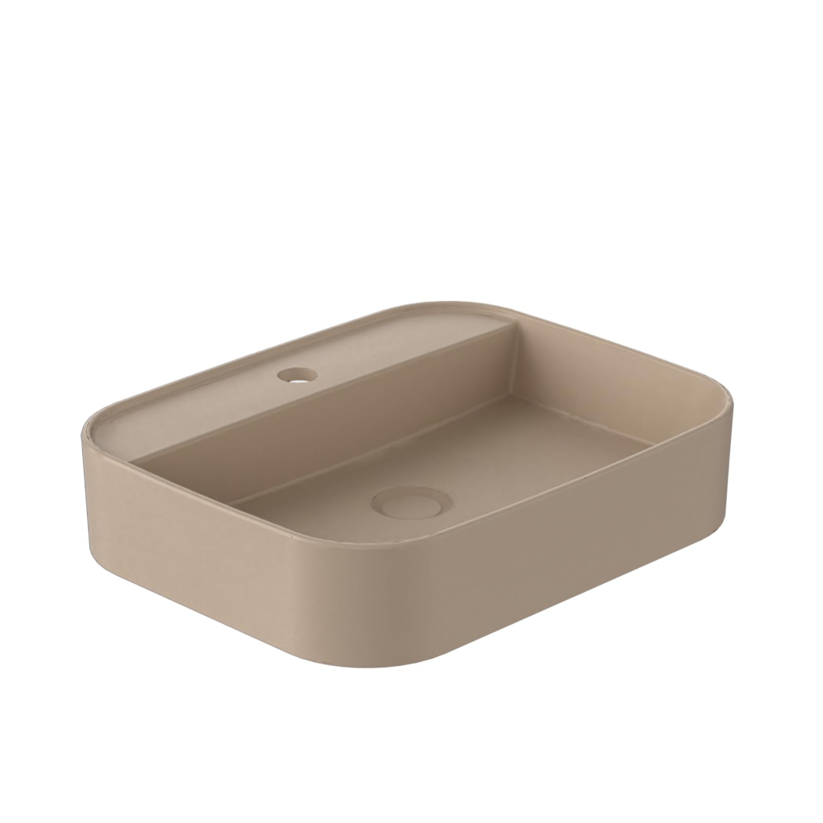 EMKE Waschbecken Bad, Eckig, 50,2 x 40,1 x 11 cm, Matt Pale Beige