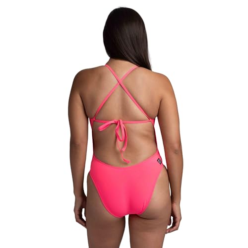 Image of JOLYN Jackson 4 Tie Back Women's Athletic One Piece Swimsuit for Competitive Swimming, Lifeguarding, Medium-Full Coverage
