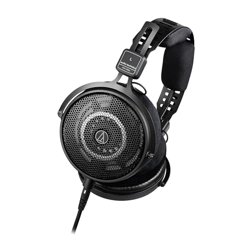 Audio-Technica ATH-R50X プロフェッショナルオープンバックリファレンスヘッドホン - ケース、スタンド、ケーブル、Austin Bazaar研磨布付きブラックバンドル