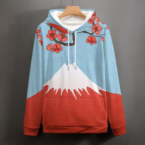Sweat à capuche volcan fleurs unisexe pull à manche longue S