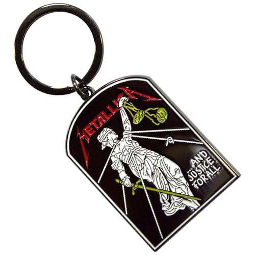 Image of Rock Off officially licensed products Metallica And Justice For All Tombstone Metal Key Chain
