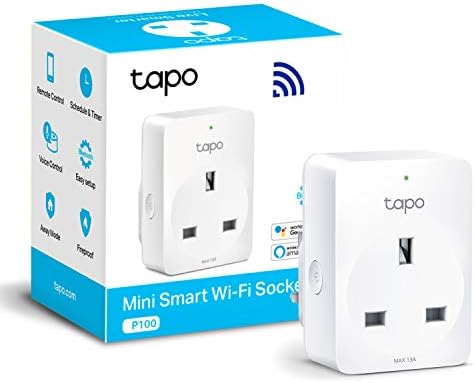 TP-Link Tapo Smart Plug Wi-Fi Outlet, Works with Amazon Alexa (Echo and Echo Dot), Google Home, Wireless Smart Socket, Device Sharing, Without Energy Monitoring, No Hub Required (Tapo P100)