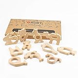 Weit verbreitet im Baby-Alltag: Kann als serviert werden Babyparty Spielzeug, Rasselt, beißringe spielzeug, holztiere set kinder.