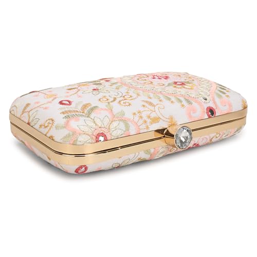Image of LONGING TO BUY Hand Crafted Designer Box Clutch - Zari Embroidery For Women