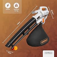 VonHaus Laubbläser 3000W, 3-in-1 Elektrischer Laubsauger mit Kabel – Ansicht 6