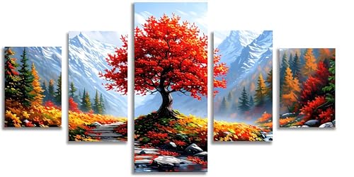 Diamond Art Craft Kit Arbre 5D Mefooge géant 300x150cm avec 5 toiles de paysage