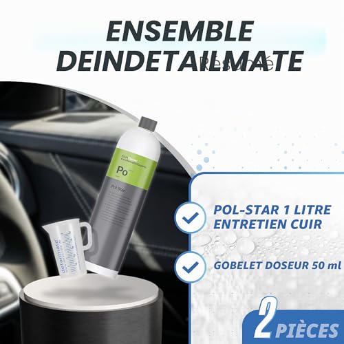 detailmate Kit de nettoyage intérieur Koch Chemie Pol Star pour textile, cuir et alcantara 1 l - Verre gradué de 50 ml, résistant aux produits chimiques – vue 2