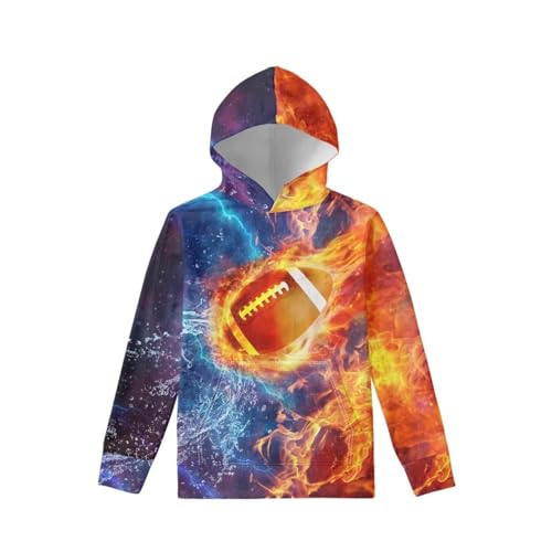 Image of WELLFLYHOM Boys Hooded Sweatshirts Hoodie Pullover Cool Graphic Crewneck Blouses Size 6-16