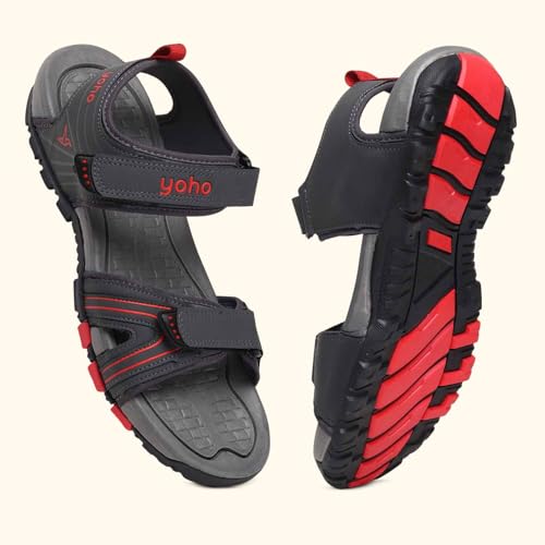 Image of YOHO TrailMark 002 Sports Sandals for Men | Comfortable & Lightweight | Flexible & Breathable | Footpharma footbed | Anti-Skid Footwear for Trekking, Hiking & Outdoor