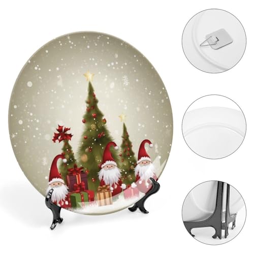 Plato decorativo de cerámica blanco de 6 pulgadas miniatura 4