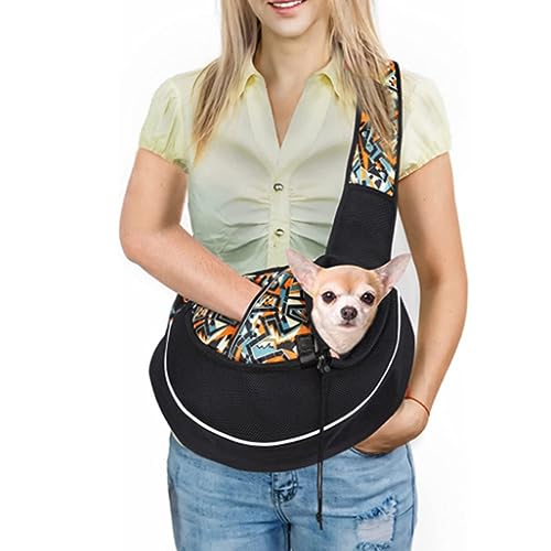 AYIDBE Sac à Bandoulière pour Petit Chien Réglable Sac de Transport de Chien Chat en Maille Respirant Sac de Voyage pour Animaux Mains Libres Porte-bébé...