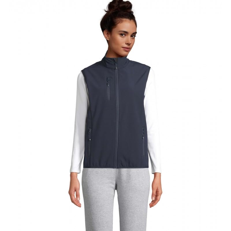 Veste softshell femme SOL'S Falcon BW bleu foncé zippée sans manche S