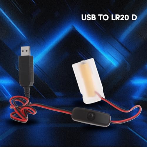 Cable eliminador de batería LR20 D USB 5V2A, reemplaza 3 baterías LR20 D miniatura 3