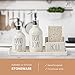 Rae Dunn Kitchen-Sink Soap Dispenser Set, Hand Soap and Dish Soap Dispenser for Kitchen with Sponge Holder and Tray