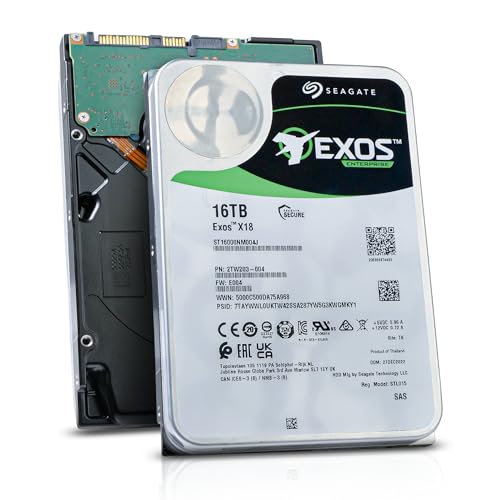 Image of Seagate Exos X18 ST16000NM004J 16 TB Hard Drive - 3.5 inch Internal - SAS (12Gb /s SAS) (Renewed)