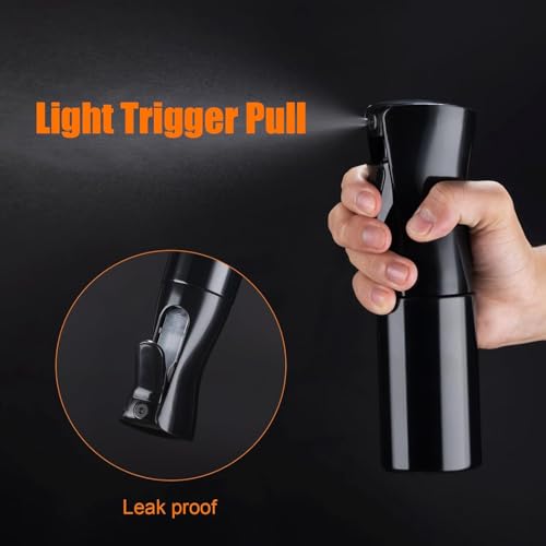 Image of LUMONY Spray Bottle 300ml-Refillable Empty Mist Water Spray Bottle for Taming Hair in Morning, Hairstyling, Plants, Hair, Face, Garden, Pets, Perfume And More (Black -Pack of 1)