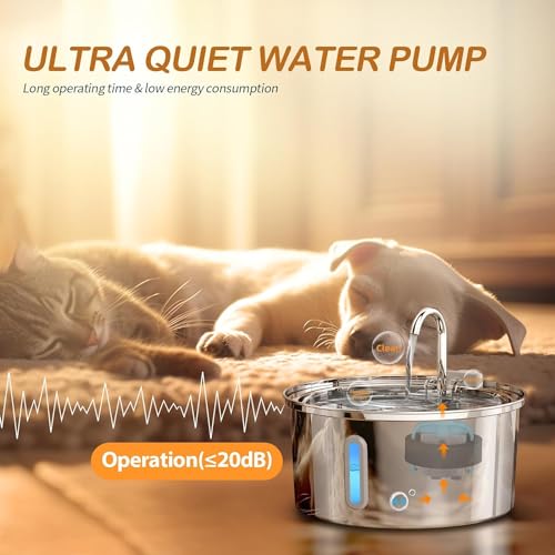 Fuente para gatos que evita deshidratacion con ventana de nivel de agua 6