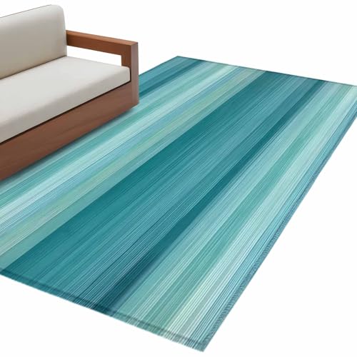 Tapete rectangular 2.7 x 5 ft turquesa ombre miniatura 2