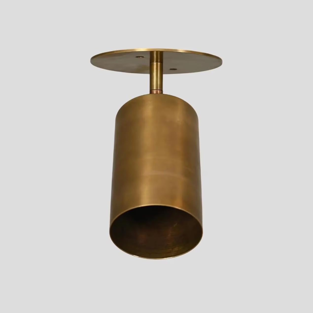 Handmade Brass Ceiling Spotlight – Adjustable Antique Brass Ceiling Light Fixture, Rotatable LED Ceiling Wall Sconce for Indoor Accent Lighting, Vintage Minimalist Spotlight (Raw Brass)